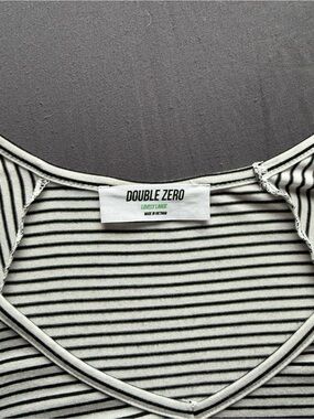 Double Zero Black and White Striped Women's Top